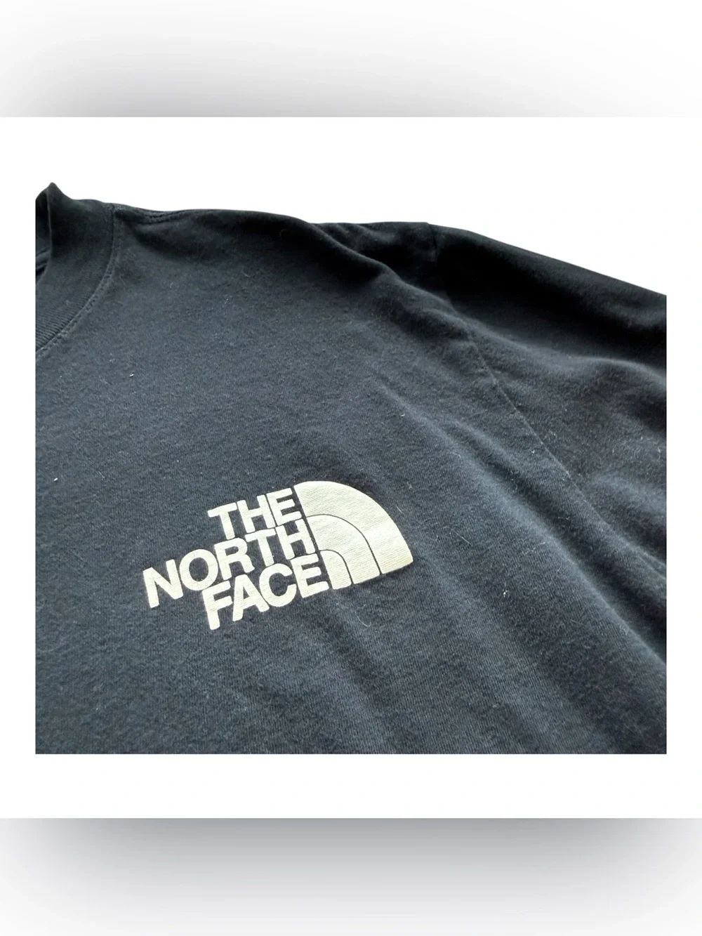 The North Face Black Logo Sleeve Graphic Long Sleeve Cotton Shirt M Activewear